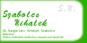 szabolcs mihalek business card